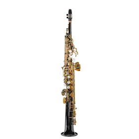 Trevor James EVO Soprano Saxophone - Black Plated Gloss, Gold Lacquer Keywork