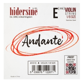 Hidersine Andante Violin E String 1/8