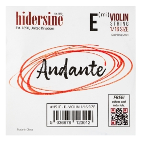 Hidersine Andante Violin E String 1/16