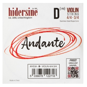 Hidersine Andante Violin D String 4/4 - 3/4