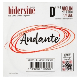 Hidersine Andante Violin D String 1/4