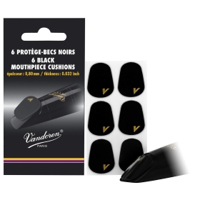 Vandoren Mouthpiece Cushions - Thick 0.80mm Black (Pack of 6 Patches)