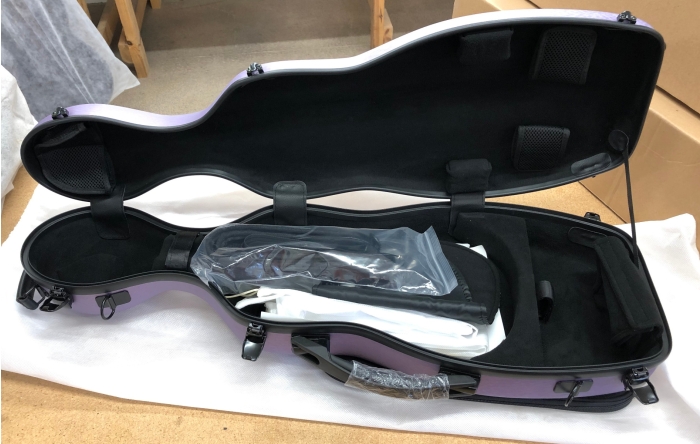 Hidersine Violin Case - Polycarbonate Gourd Brushed Purple - B-Stock - CL1870